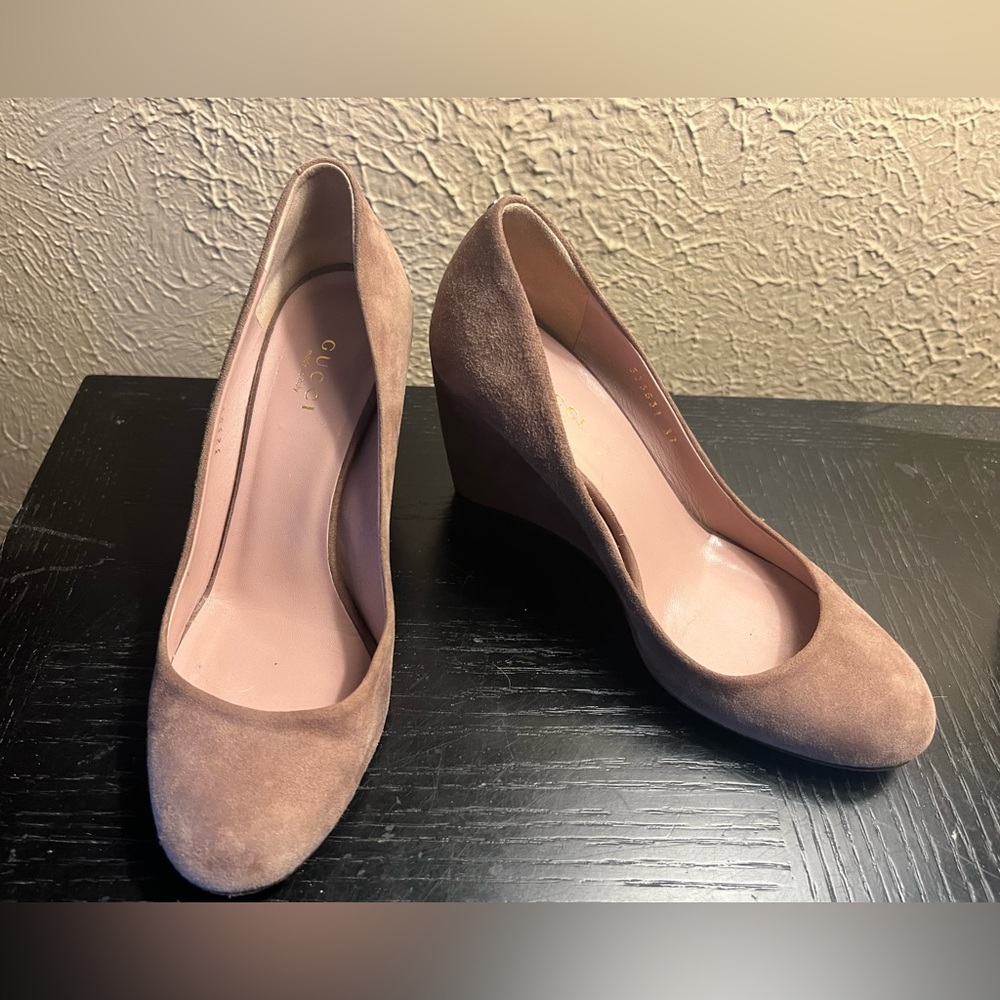 Gucci Suede Wedge Heel